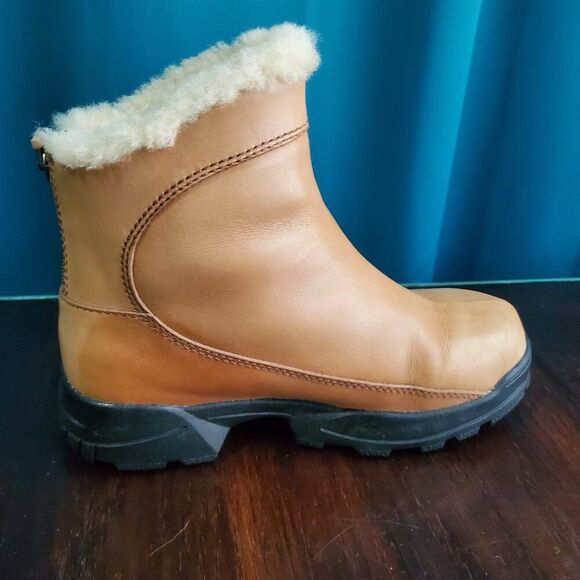 Vintage Leather & Sheep Skin Ugg Zip-up & Slip-in Boots w/Non-Slip soles  6 - Picture 8 of 15